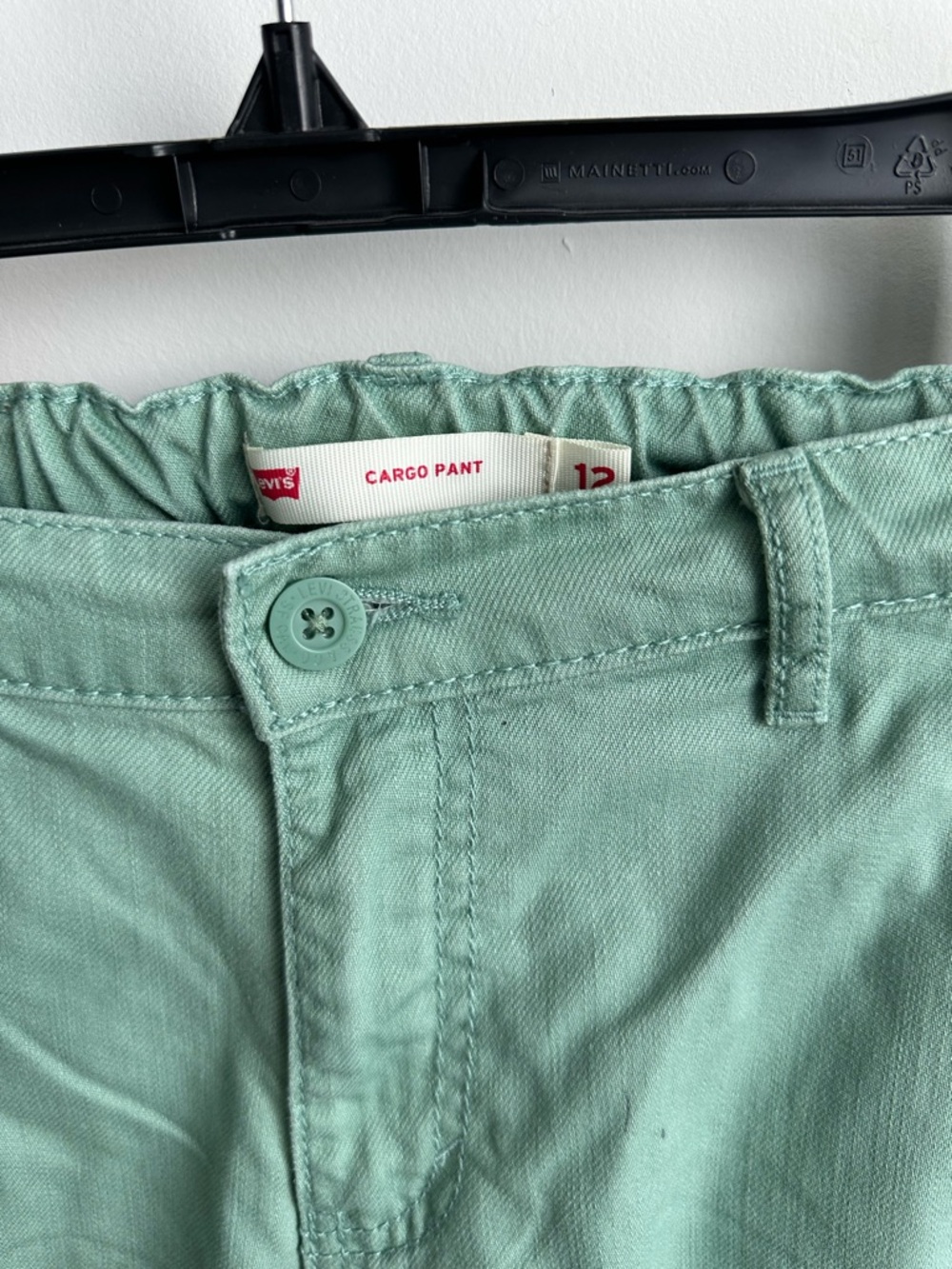 Levi’s Mint Green Cargo Pants Trendy Cotton Everyday Playwear Unisex Size 12R - Picture 6 of 13